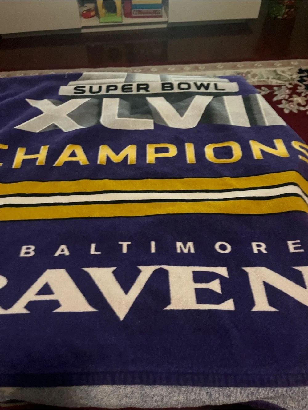 Super Bowl XLVII Champions Baltimore Purple & Gold Bath Towel